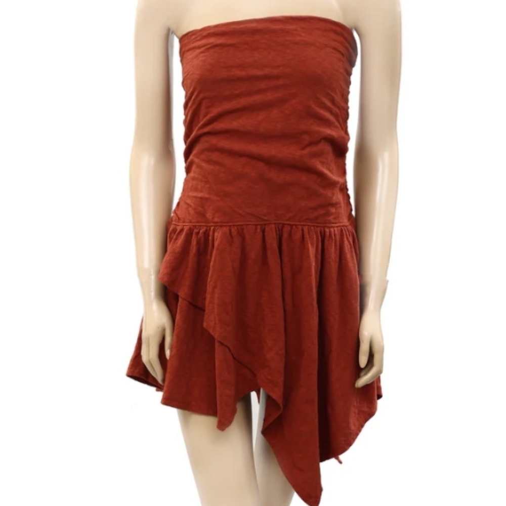 Free People Terracotta Strapless Dress